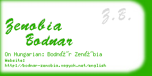 zenobia bodnar business card